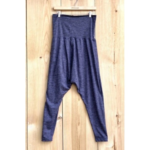 Hard Tail Forever Sz L Drop Crotch Pants Purple Stretch Yoga Boho Fold Over - Picture 1 of 8